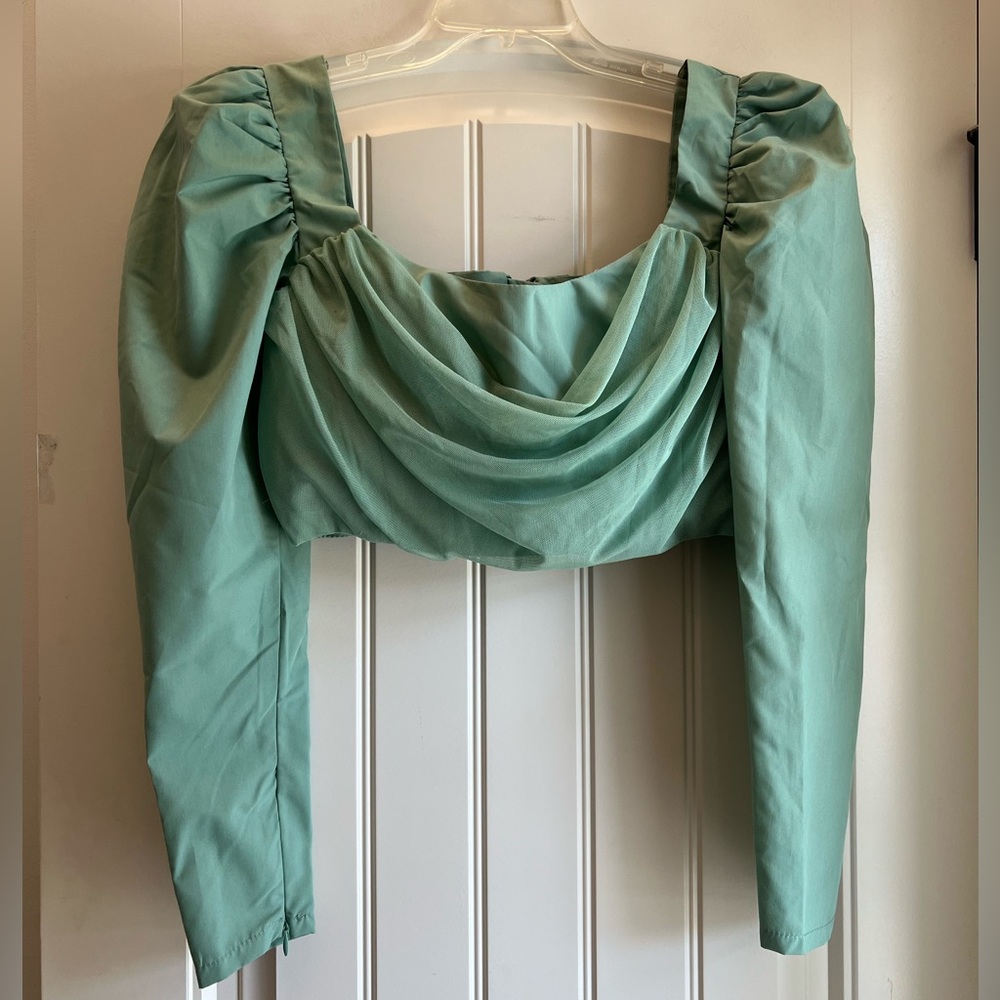 ASOS Design Long Sleeve Puff Shoulder Top Size US 4